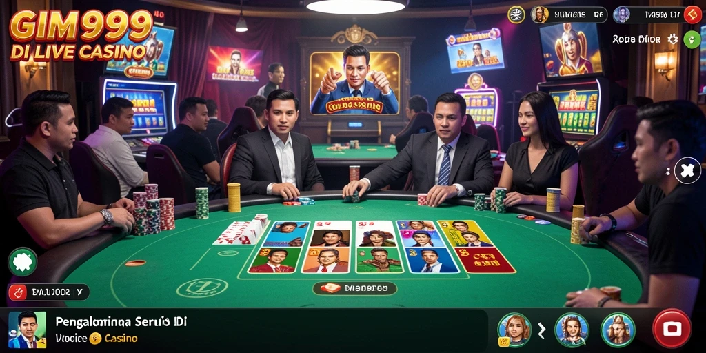 Tampilan permainan Live Casino yang mendebarkan di GIM999.