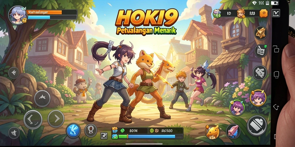 Tampilan screenshot permainan HOKI9 yang penuh aksi anime.