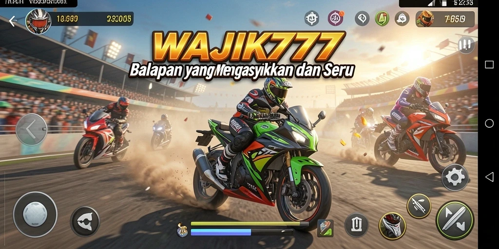 Tampilan gameplay seru balapan motor di WAJIK777.